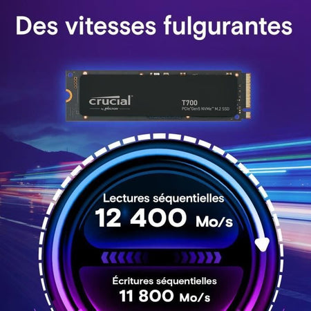 Crucial T700 - SSD interno - 1 TB - PCI Express 5.0 (NVMe)