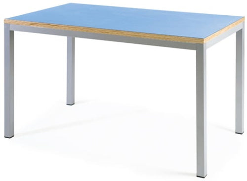 Tavolo mensa per 4 o 6 persone con telaio in tubo rettangolare e piano cm. 160x80