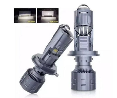 KIT LED H4 PROIETTORE LENTICOLARE BI FOCALE JEEP RENEGADE FIAT PANDA FIAT 500 FIAT MK3 BIANCO GHIACCIO 6000K CANBUS NO ERRORE