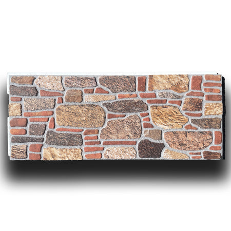 CAPPOTTO esterno - interno Pannello STYROFOAM e PIETRA MISTA 120x50cm spess. 4cm "con incastri" - Eternal Parquet