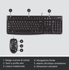 KIT TASTIERA E MOUSE LOGITECH MK120 USB