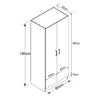 ROMOLO - armadio due ante 180x52x80 h Marrone