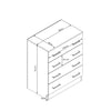 JARL - cassettiera con 5 cassetti Quercia Chiaro