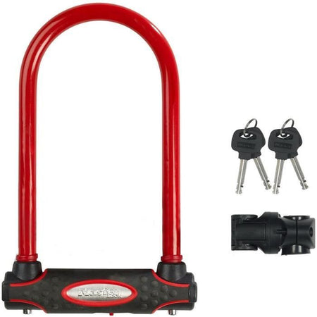 MASTER LOCK U Lucchetto per bici [Con chiave] [Portabici universale] [Lucchetto certificato] [Rosso] 8195EURDPROCOLR