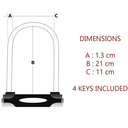 MASTER LOCK U Lucchetto per bici [Con chiave] [Portabici universale] [Lucchetto certificato] [Rosso] 8195EURDPROCOLR