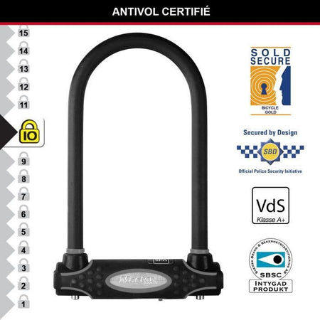 Lucchetto per bici U - MASTER LOCK - 8195EURDPROCOLWR - Acciaio temprato, chiave, rosso