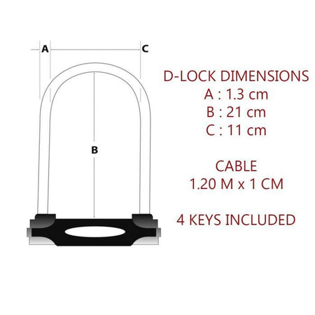 Serratura MASTER LOCK U con Cavo - Chiave