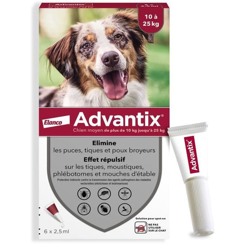 Pipette antiparassitarie ADVANTIX 4 - Per cani di media taglia da 10 a 25 kg