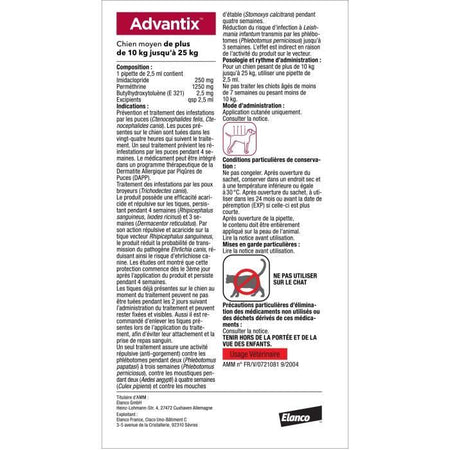 Pipette antiparassitarie ADVANTIX 6 - Per cani di media taglia da 10 a 25 kg