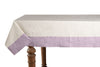 Tovaglia in misto lino con elegante bordo applicato made in italy NATURALE/GLICINE
