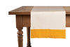 Runner in misto lino  con elegante bordo applicato made in italy  NATURALE/OCRA