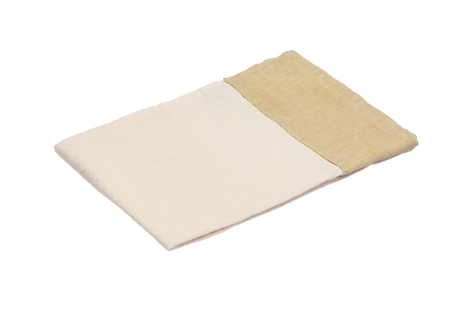 Tovaglia in misto lino con elegante bordo applicato made in italy NATURALE/SABBIA
