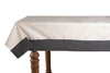 Tovaglia in misto lino con elegante bordo applicato made in italy NATURALE/ANTRACITE