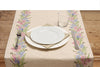 Runner da tavola in misto lino stampa floreale fiori morbido resistente elegante made in italy  FIORI DI CAMPO - Vanita di raso