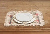 Set di 2 tovagliette americane colazione con decorazione frou frou coppia tovagliette 35 X 50 CM in misto lino stampa floreale fiori  morbide resistenti eleganti made in italy FIOR DI COTONE