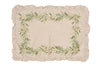 Set di 2 tovagliette americane colazione con decorazione frou frou coppia tovagliette 35 X 50 CM in misto lino stampa floreale fiori  morbide resistenti eleganti made in italy ULIVO
