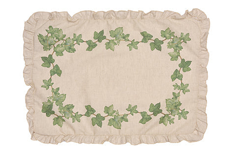 Set di 2 tovagliette americane colazione con decorazione frou frou coppia tovagliette 35 X 50 CM in misto lino stampa floreale fiori  morbide resistenti eleganti made in italy EDERA
