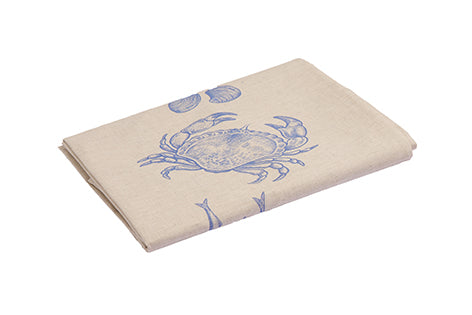 Tovaglia in misto lino stampato morbida resistente elegante made in italy MARE BLU - Vanita di raso