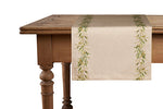 Runner da tavola in misto lino stampa floreale fiori morbido resistente elegante made in italy  ULIVO - Vanita di raso