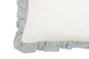 Cuscino Arredo con Frou Frou in misto lino Made in Italy  NATURALE/GRIGIO