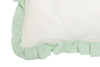 Federa con Frou Frou in misto lino Made in Italy  NATURALE/VERDE DELICATO