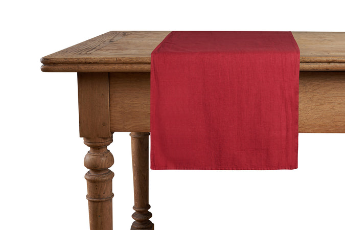 Runner da tavola misto lino made in italy CILIEGIA