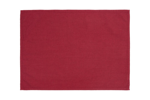 Set di 2 tovagliette americane colazione coppia tovagliette 35 X 50 CM in misto lino tinta unita morbide resistenti eleganti made in italy CILIEGIA