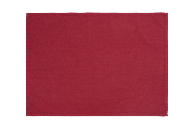 Set di 2 tovagliette americane colazione coppia tovagliette 35 X 50 CM in misto lino tinta unita morbide resistenti eleganti made in italy CILIEGIA