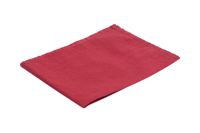 Set di 2 tovagliette americane colazione coppia tovagliette 35 X 50 CM in misto lino tinta unita morbide resistenti eleganti made in italy CILIEGIA