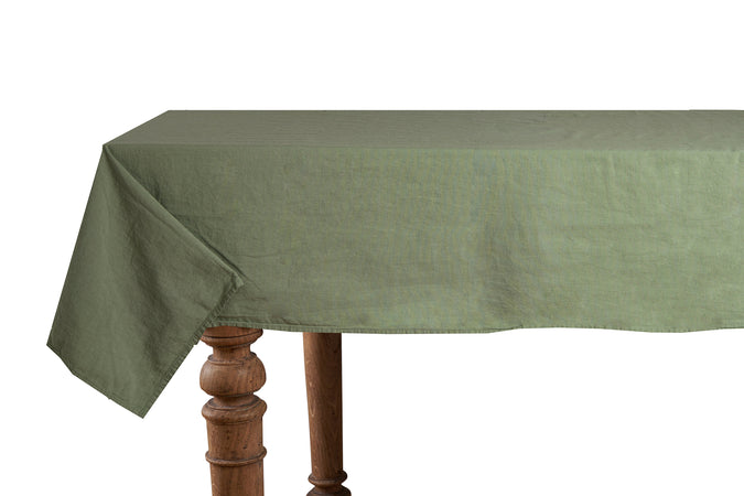 Tovaglia in misto lino tinta unita morbida resistente elegante made in italy OLIVA