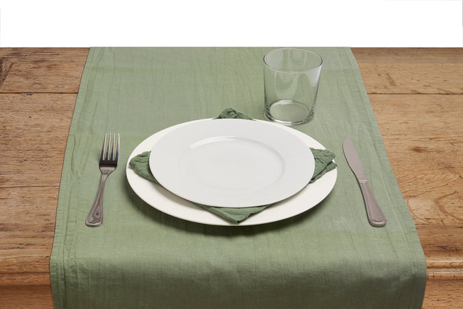 Runner da tavola misto lino made in italy OLIVA