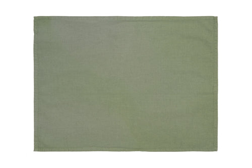 Set di 2 tovagliette americane colazione coppia tovagliette 35 X 50 CM in misto lino tinta unita morbide resistenti eleganti made in italy OLIVA