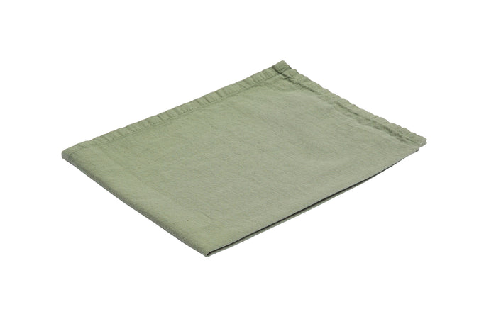 Set di 2 tovagliette americane colazione coppia tovagliette 35 X 50 CM in misto lino tinta unita morbide resistenti eleganti made in italy OLIVA