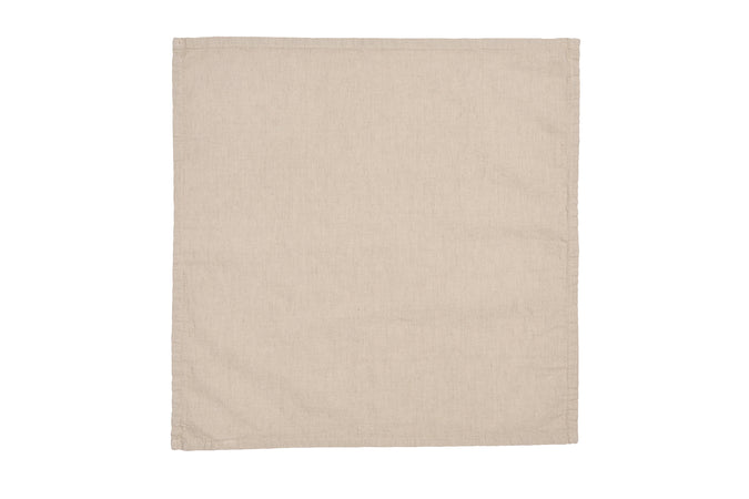 Set di 6 tovaglioli da tavola 45 X 45 CM in misto lino morbido resistente elegante made in italy NATURALE MELANGE