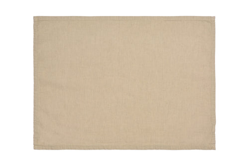 Set di 2 tovagliette americane colazione coppia tovagliette 35 X 50 CM in misto lino tinta unita morbide resistenti eleganti made in italy SABBIA