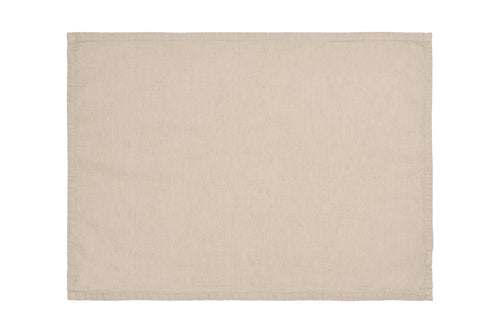 Set di 2 tovagliette americane colazione coppia tovagliette 35 X 50 CM in misto lino tinta unita morbide resistenti eleganti made in italy NATURALE MELANGE