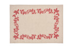 Set di 2 tovagliette americane natalizie coppia tovagliette 35 X 50 CM in misto lino decoro natale morbide resistenti made in italy AGRIFOGLIO ROSSO - Vanita di raso