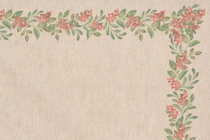 Set di 2 tovagliette americane natalizie coppia tovagliette 35 X 50 CM in misto lino decoro natale morbide resistenti made in italy BACCHE - Vanita di raso