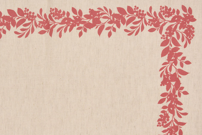 Set di 2 tovagliette americane natalizie coppia tovagliette 35 X 50 CM in misto lino decoro natale morbide resistenti made in italy BACCHE ROSSE - Vanita di raso