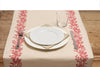 Runner da tavola feste natale natalizia in misto lino decoro natale natalizio morbido resistente elegante made in italy BACCHE ROSSE - Vanita di raso