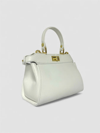 DOPPIASE Borsa a mano Micro in vera pelle Made in Italy 23x16x12cm