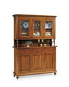 CHELSEY - credenza con vetrina in legno massello 150x43x218 Tinta noce