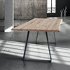ALVIN - tavolo da pranzo moderno in metallo e legno 160x90 Nero