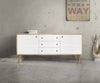 BRISTOL - mobile in abete spazzolato 185x50x84 Bianco