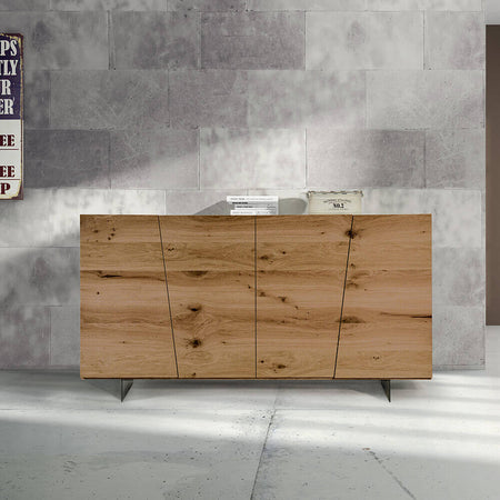 BYRON - madia moderna in rovere nodato spazzolato 180x50x87 Marrone