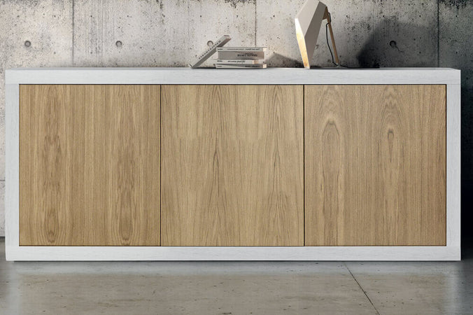 CARLYLE - credenza moderna in nobilitato 186x45x75 Bianco