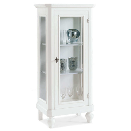JASMINE - credenza con vetrina in legno massello 60x40x131 Bianco