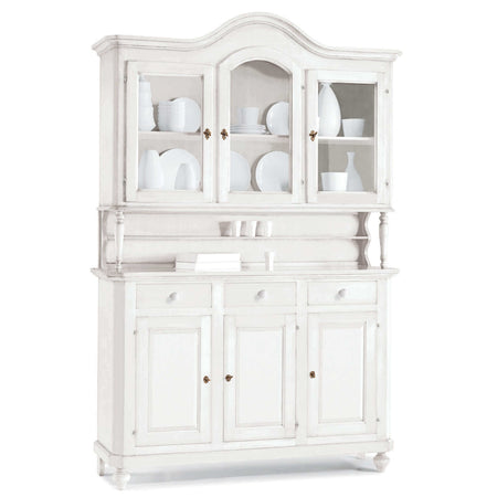 KYLIE - credenza con vetrina in legno massello 150x43x228 Bianco