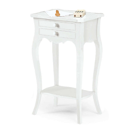 JUSTIN - mobile portatelefono in legno massello 44x32x71 Bianco