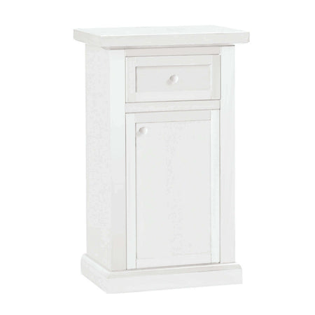 KALEB - mobile portatelefono in legno massello 46x31x76 Bianco